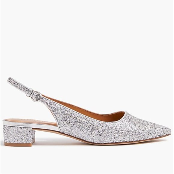 🎁 NWT J.Crew Factory Glitter slingback flats - Picture 3 of 4